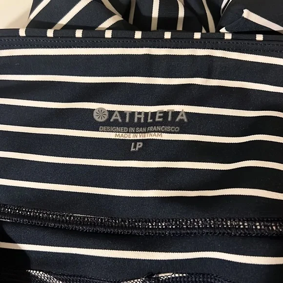 Athleta Contender 7/8 Navy Blue and White Leggings - Large (P) - Picture 4 of 5